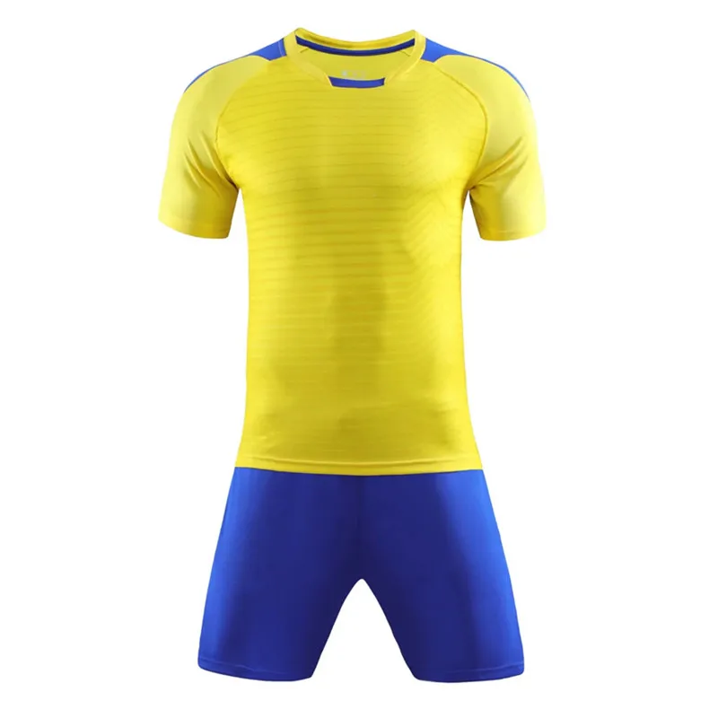 1703 yellow jerseys Мужские и женские комплекты футболок для футбола survete мужские футболки для футбольной команды спортивные майки Шорты карманы Майо де фут под заказ - Цвет: 1703 yellow jerseys