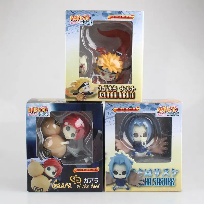 Naruto Shippuden Sankiyou Q Version Sasuke I Love Luo Change Face Pacifier Box Egg Figurine Figure Ornaments Kid Toy Gift | Игрушки и