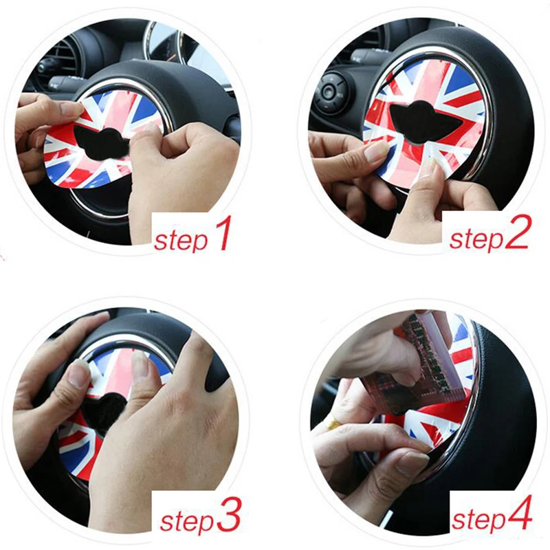 1 шт. виниловые наклейки на руль автомобиля Union Jack Checker из ПВХ для Mini Cooper JCW F54 F55 F56 F60