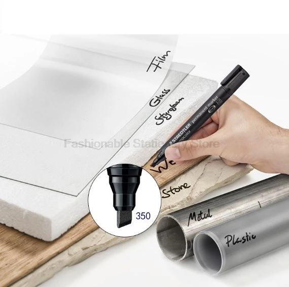 4 шт STAEDTLER 350 цветные художественные маркеры, канцелярские принадлежности, школьные офисные принадлежности, маркерные ручки, водонепроницаемые масляные маркеры, ручки, косой наконечник