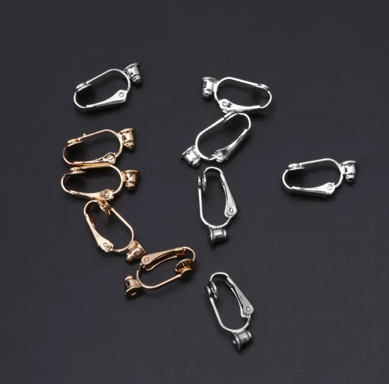 10 шт. золотистые/Серебристые клипсы для сережек без никеля латунные ювелирные