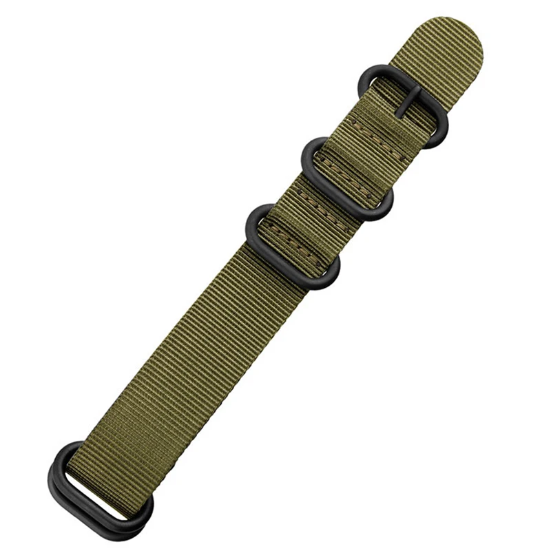 

luxury Waterproof sports Watchband 22mm 24mm Black Army Green Orange blue Nylon Canvas Watch Strap Black Buckle Nato Wristbands