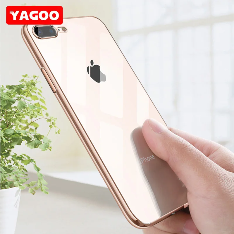 For iphone 7 plus case for iphone7 transparent luxury silicone soft back cover 360 shell ultra thin protective yagoo |