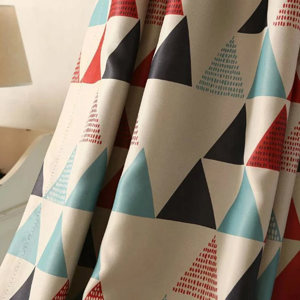 

Geometric Triangle Blackout Window Curtain Washable Drape Living Room Bathroom Decor New