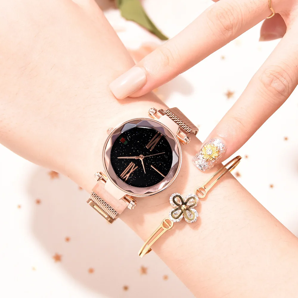 

Tike Toker Minimalism Starry sky Magnet Buckle Fashion Casual Female Wristwatch Water Resistant Roman Numeral 11