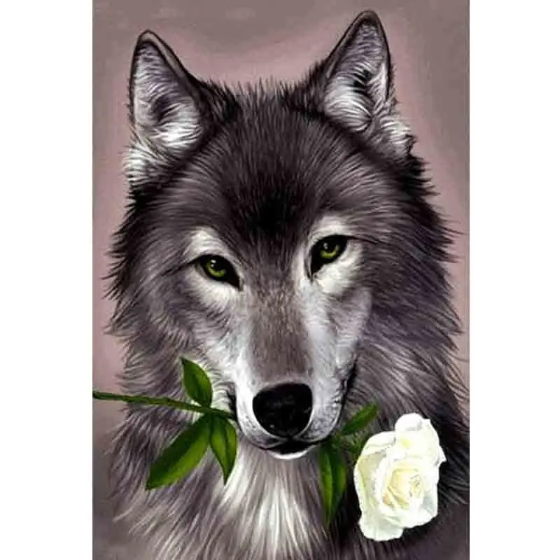 

Dpsprue 5D Full Square Round DIY Diamond Painting Cross Stitch Animal Wolf 3D Embroidery Diamond Mosaic Home Decoration Gift