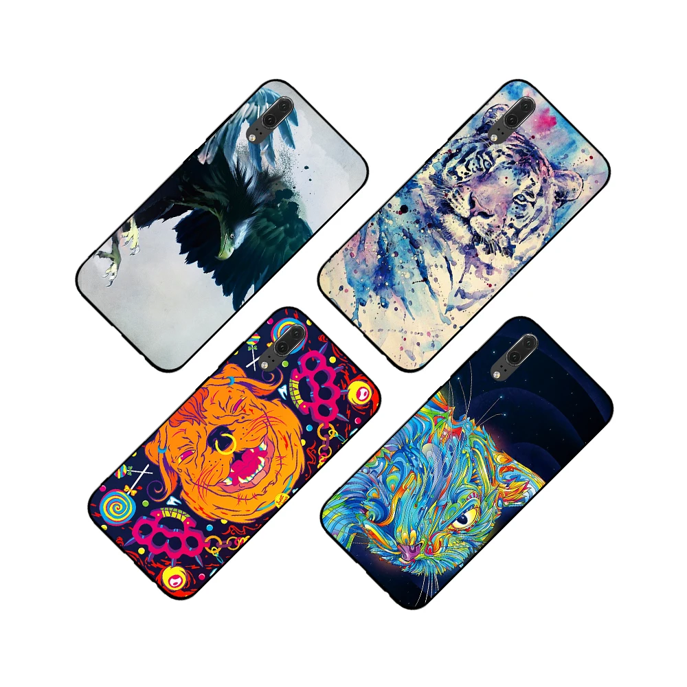 Искусство dreamily цветные животные и черепа для Huawei P8 P9 P10 P20 P30 Lite Pro P Smart 2016 2019 ТПУ
