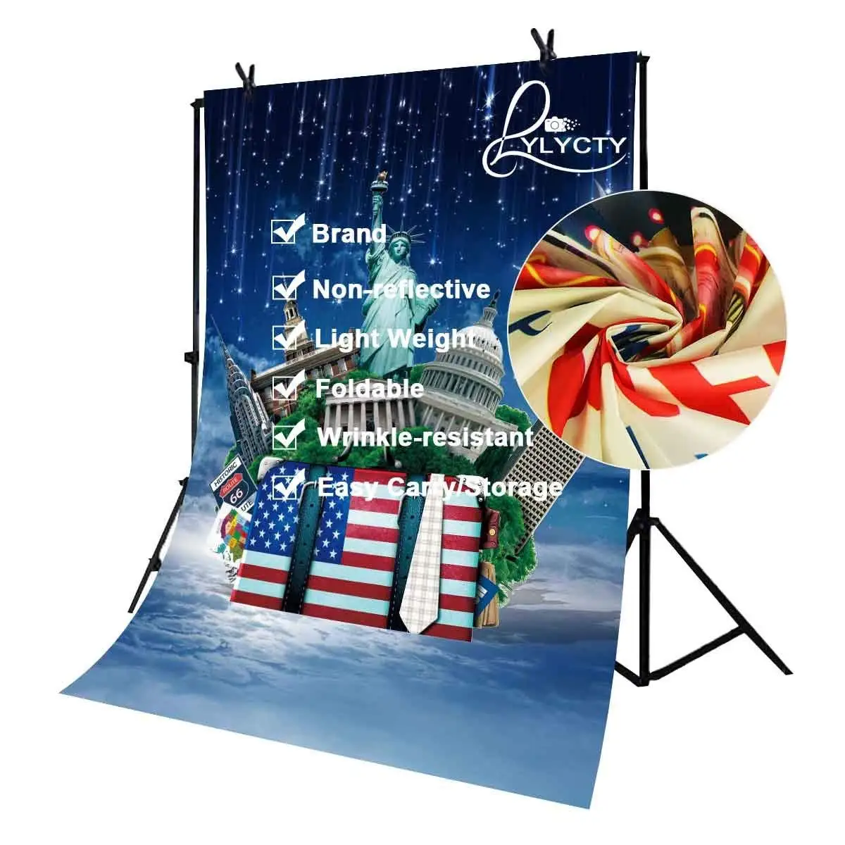 5X7 футов американские здания фон Статуя Свободы в лунном свете фотография Фон