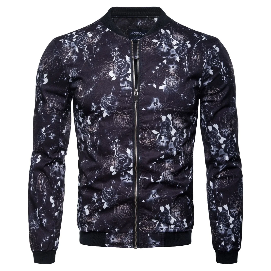 

Мужская приталенная куртка, Повседневная бейсбольная куртка с длинным рукавом, одежда с принтом, весна-лето 2019