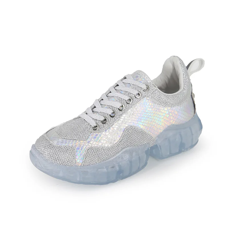 Женские кроссовки на вулканизированной подошве прозрачные дышащие со шнуровкой