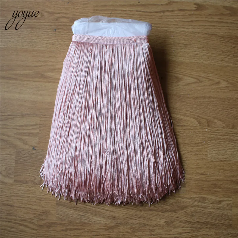 Bean Pink YOYUE 1 ярд 30 см длинные кружева бахрома отделка кисточкой бахрома отделка для Diy латинское платье сценическая одежда аксессуары кружевная лента - Цвет: Bean Pink