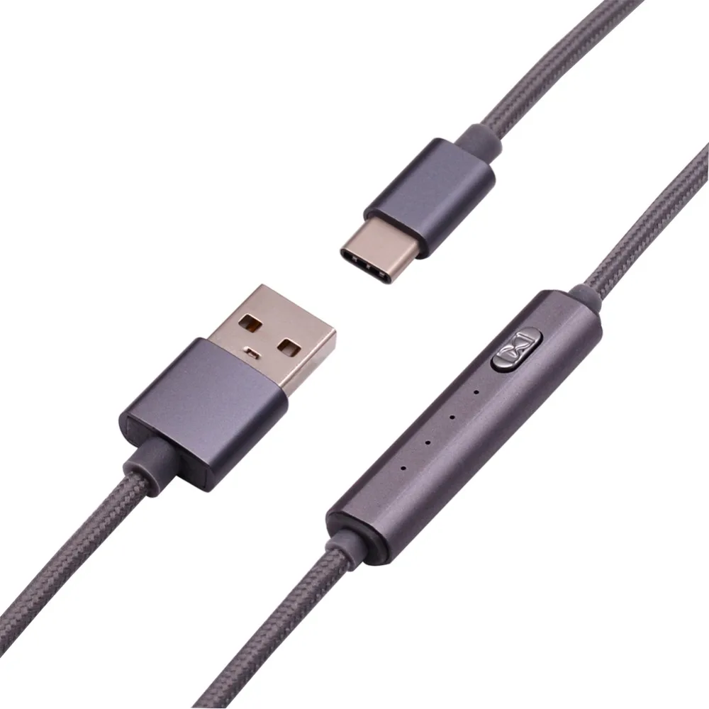 Ranboda 1 м 2 м usb type C кабель с таймером 2.4A Быстрая зарядка нейлоновый плетеный кабель type-C для samsung huawei xiaomi черный