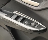 yimaautotrims inner door armrest window lift button cover trim for honda fit jazz 2014 2018 abs interior carbon fiber look