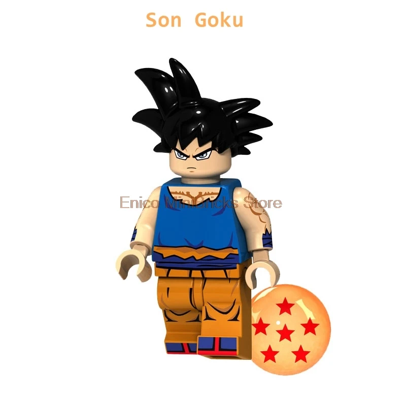 Son Goku Аниме Powerpuff девушка фигурка цветок Лютик пузыри Dragon Ball Супер Герои строительные блоки игрушки для детей - Цвет: Son Goku