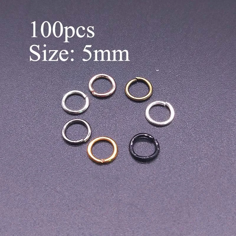 100pcs Jump Rings 30 шт. застежка-крючок с омаром/100 шт. Открытые Кольца для прыжков, ювелирные изделия, сделай сам, для изготовления ожерелья, браслета, пряжки, ювелирные аксессуары - Цвет: 100pcs Jump Rings