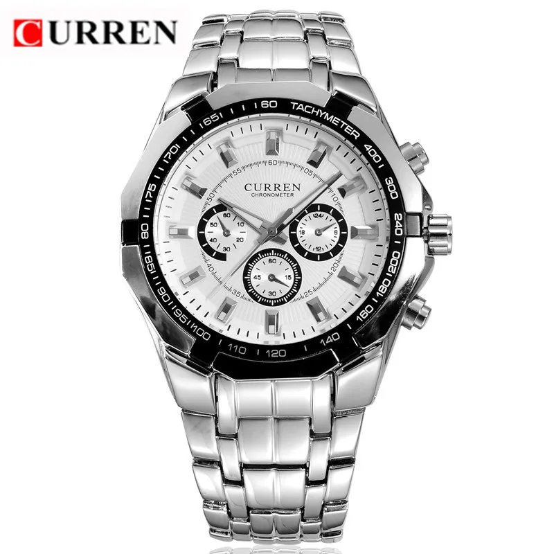 Curren люксовый бренд из нержавеющей стали ремешок аналоговый дисплей мужские