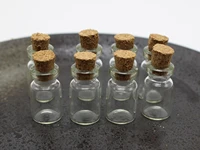 100 mini empty glass cork bottles pendant vials wish charms clear 13x23mm 1ml