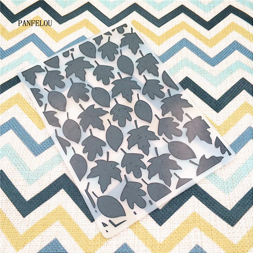 PANFELOU Leaf pine cones Embossing folders Plastic For Scrapbooking DIY Template Fondant Cake Photo Album Card Making | Дом и сад