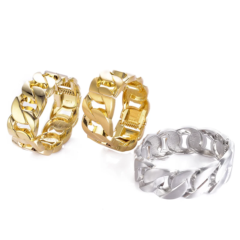 

Luxury Pulseiras Feminina Belt Design Spring Opened Gold-color Rhodium Cuff wristband Bangles for women Pulseras Bijoux Jewelry