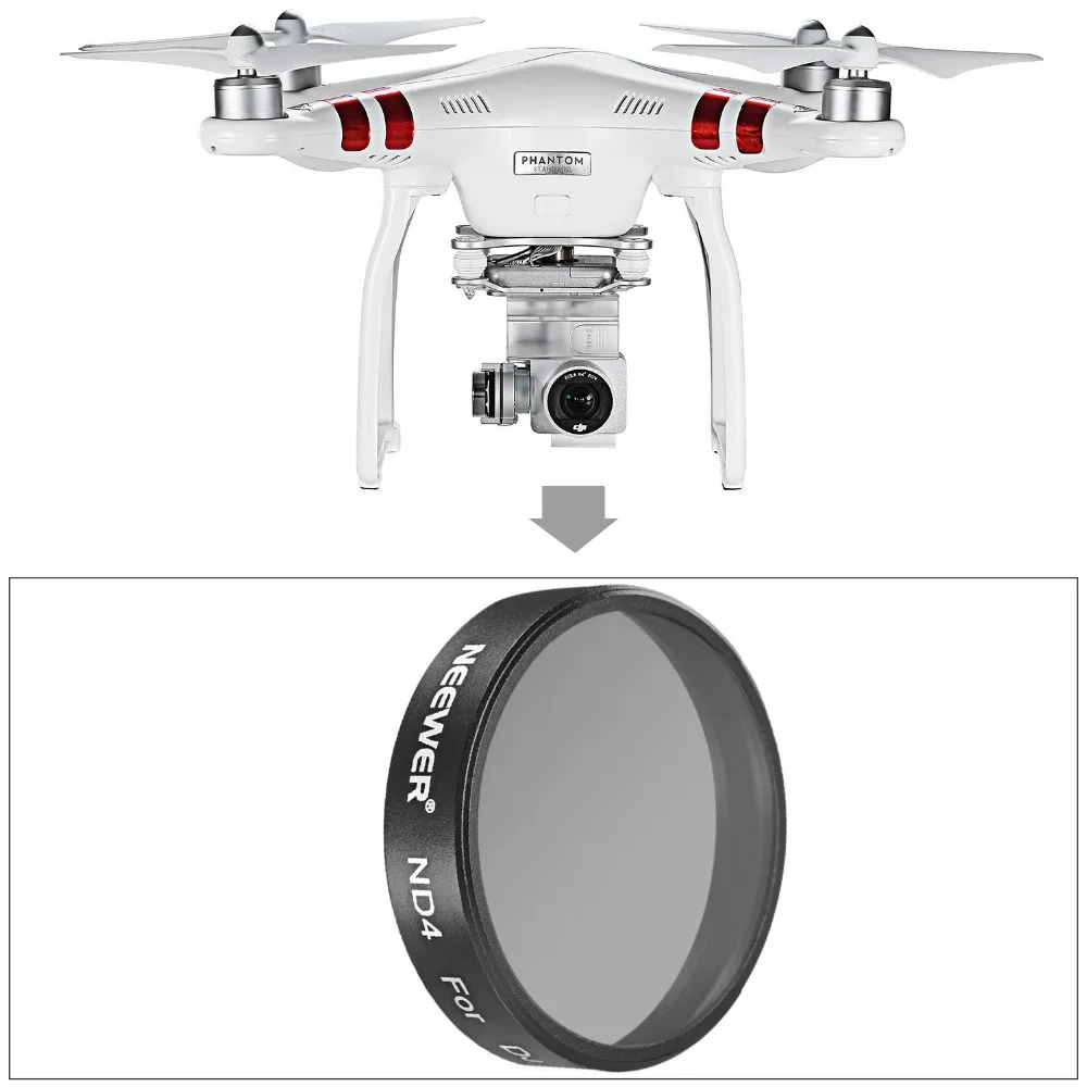 Набор фильтров Neewer 3 шт. для DJI Phantom Professional + Advanced: поляризатор фильтр ND4 ND8 не 3Standard |