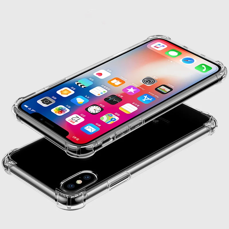Тяжелый защитный чехол для телефона iPhone 8 7 6 6s Plus прозрачный мягкий ТПУ s задняя