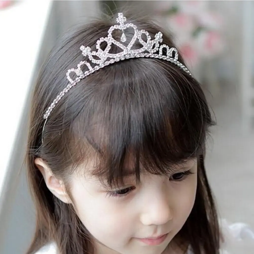 Baby Hair Band Girls Toddler Newborn Princess Bridal Crown Crystal Diamond Tiara Hoop Headband Accessories | Детская одежда и