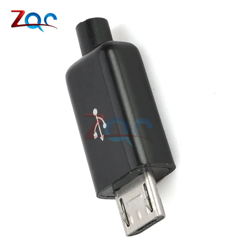 10 комплектов DIY Micro USB штекерные соединители Комплект разъемов ж/крышки черный