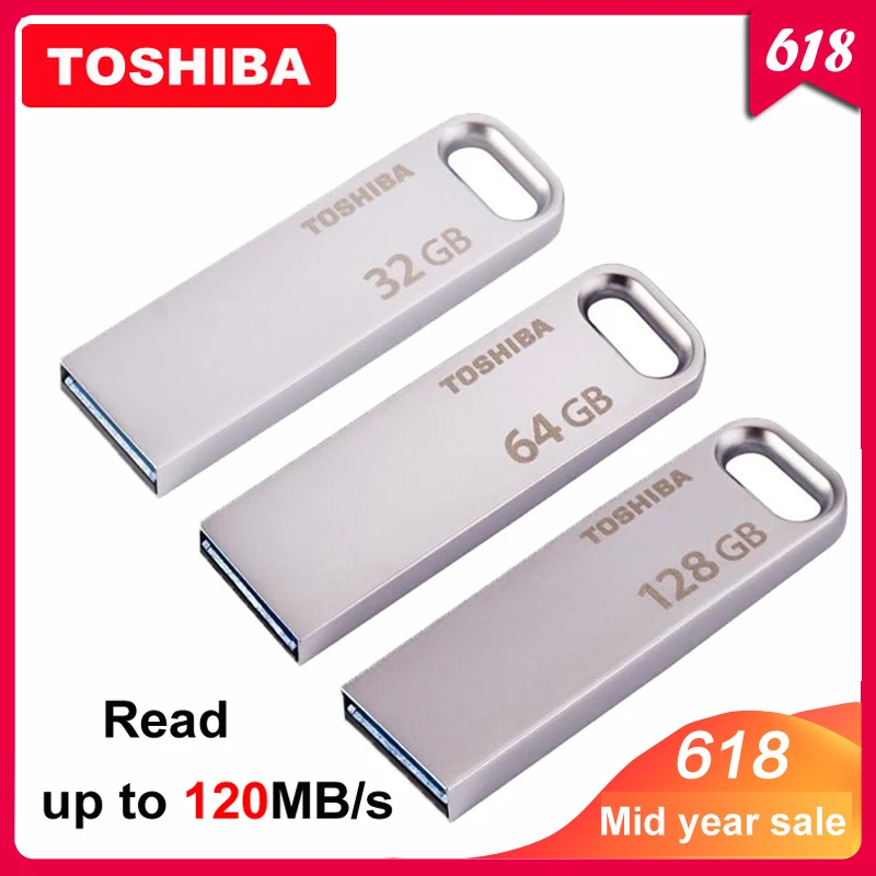 100% Оригинальный TOSHIBA U363 металлический USB флеш накопитель 32 ГБ флэш 64 Гб 128 USB3.0 Usb