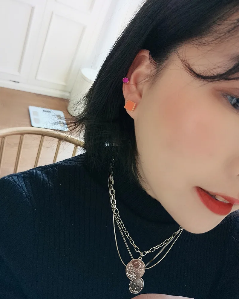 Женские серьги гвоздики MENGJIQIAO новые корейские и японские разноцветные