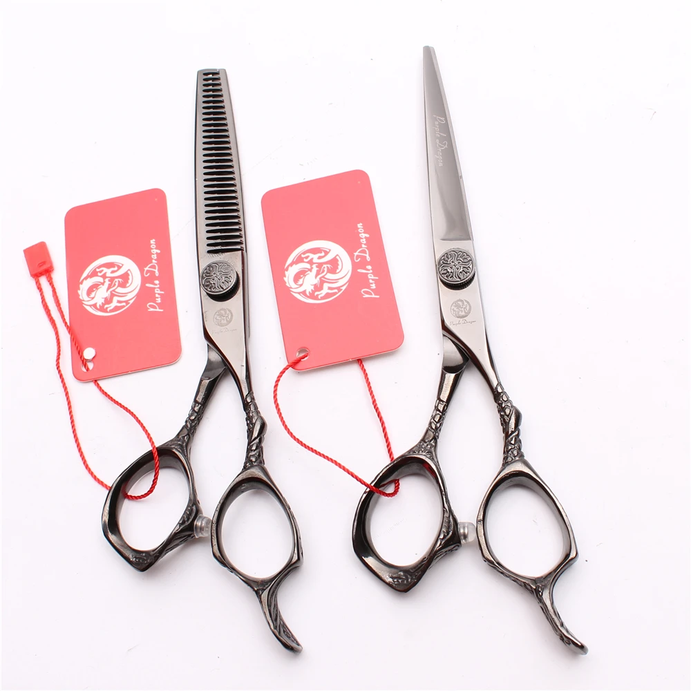 2Pcs 5.5&quot 16cm Purple Dragon JP 440C Professional Hairdressing Scissors Cutting Thinning Shears Hair Kit Z9001 | Красота и