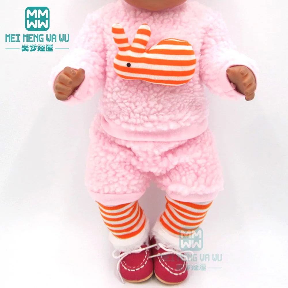 

Clothes for doll fit 43cm baby new born doll Cartoon TK cat jumpsuit clothes15 styles
