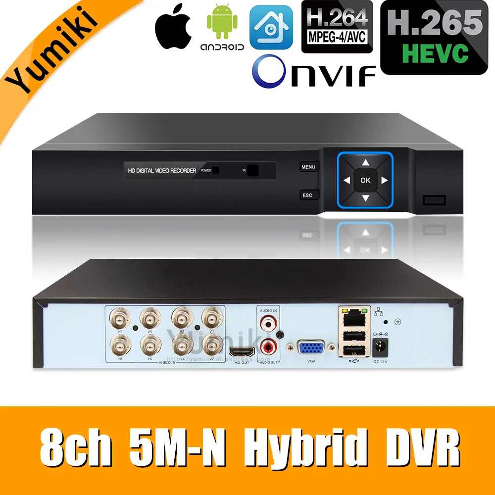 

6 in 1 8ch*5M-N/4M-N AHD DVR Surveillance Security CCTV Video Recorder 1080N Hybrid DVR For Analog AHD CVI TVI IP cameras XMEYE