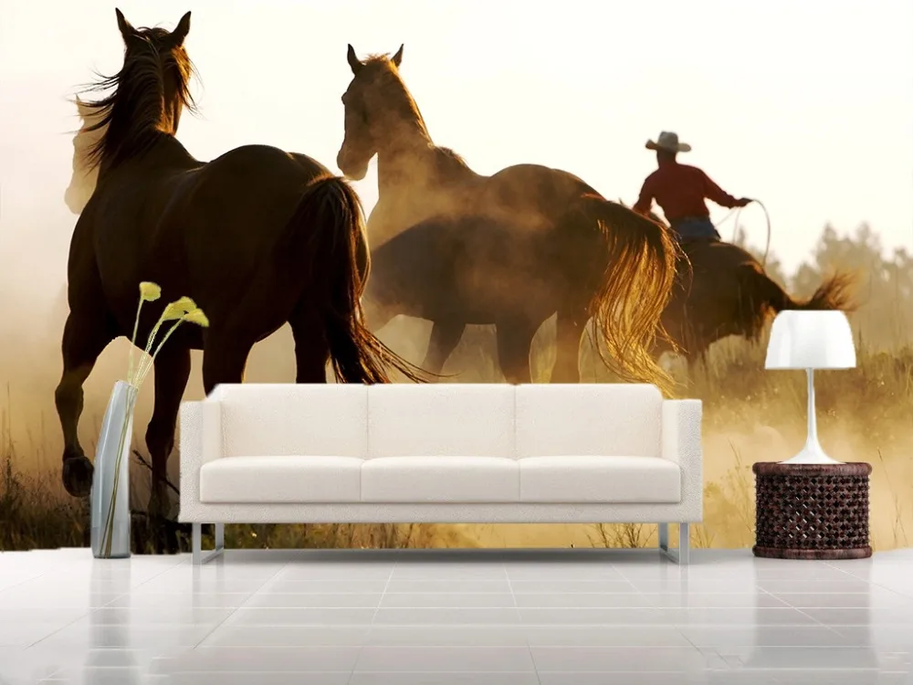 

[Self-Adhesive] 3D Land Running Horse Knight 66 Wall Paper mural Wall Print Decal Wall Murals