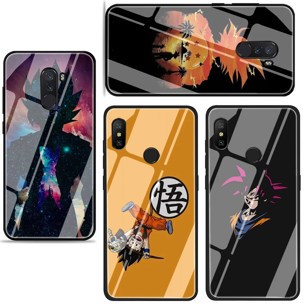 Чехол из закаленного стекла для Xiaomi 8 Lite A1 A2 9 Redmi Note 5 6 7 Pro 6A 4X POCOPHONE F1 Dragon Ball Son Goku