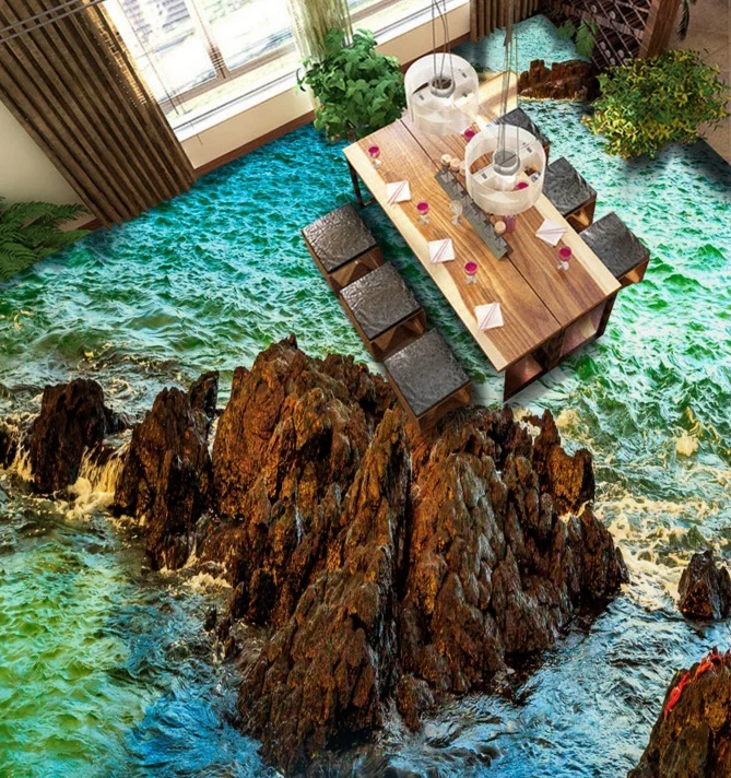 

[Самоклеящийся] 3D горный рифа океана 5 Non-slip Водонепроницаемый фото самоклеящиеся пол Mural Стикеры обои настенные печать деколь