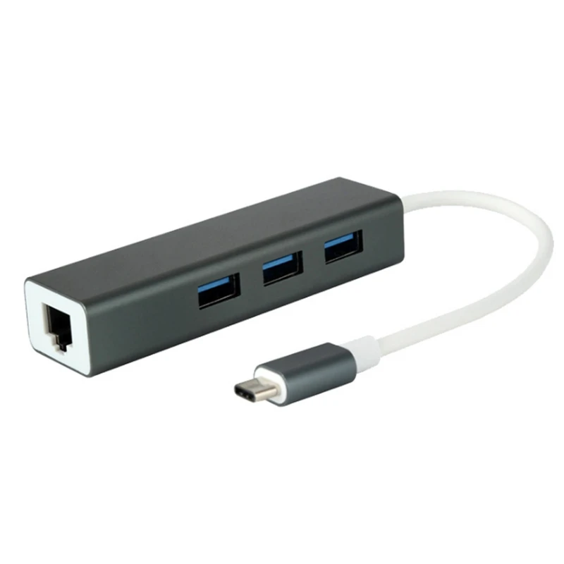 Type C to Rj45 adapter USB3.0 hub for laptops 100Mbp/s lan Wired Network Adapter Aluminium alloy shell Shipping free | Электроника
