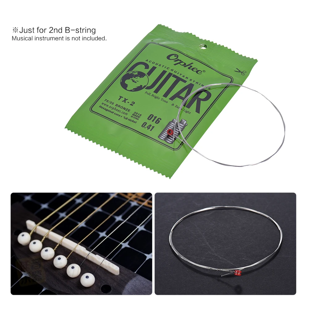 Orphee TX-1 одинарные Сменные Струны для акустической фольклорной гитары 1st E-String(. 010) сердечник из высокоуглеродистой стали, 10 шт. в упаковке