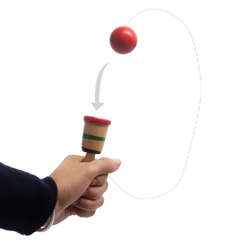 

Wooden Toy Absorbed Hand Eye Coordination Game Sword Juggling Ball Skills Wooden Skill Educational Toy For Children