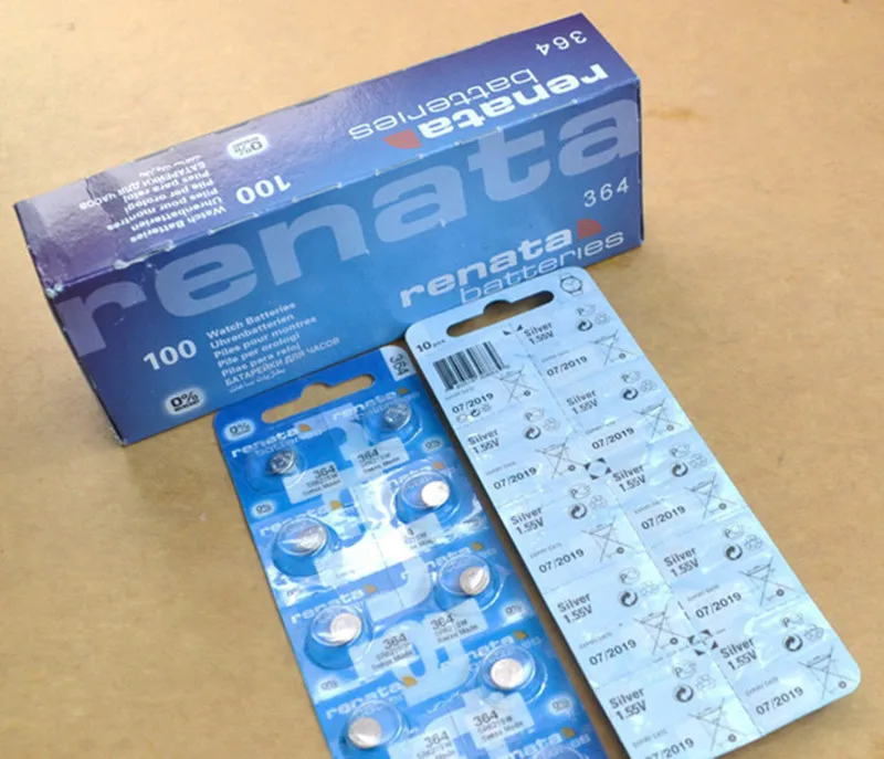 100 шт. батарея для часов с оксидом серебра renata 364 SR621SW 621 1,55 в бренд renata 364 renata 621 батарея