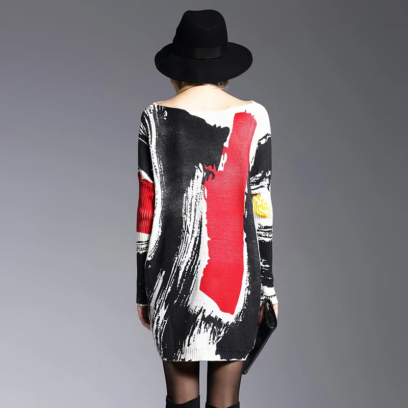 2019 осеннее новое платье-свитер большого размера для женщин зимние пуловеры с