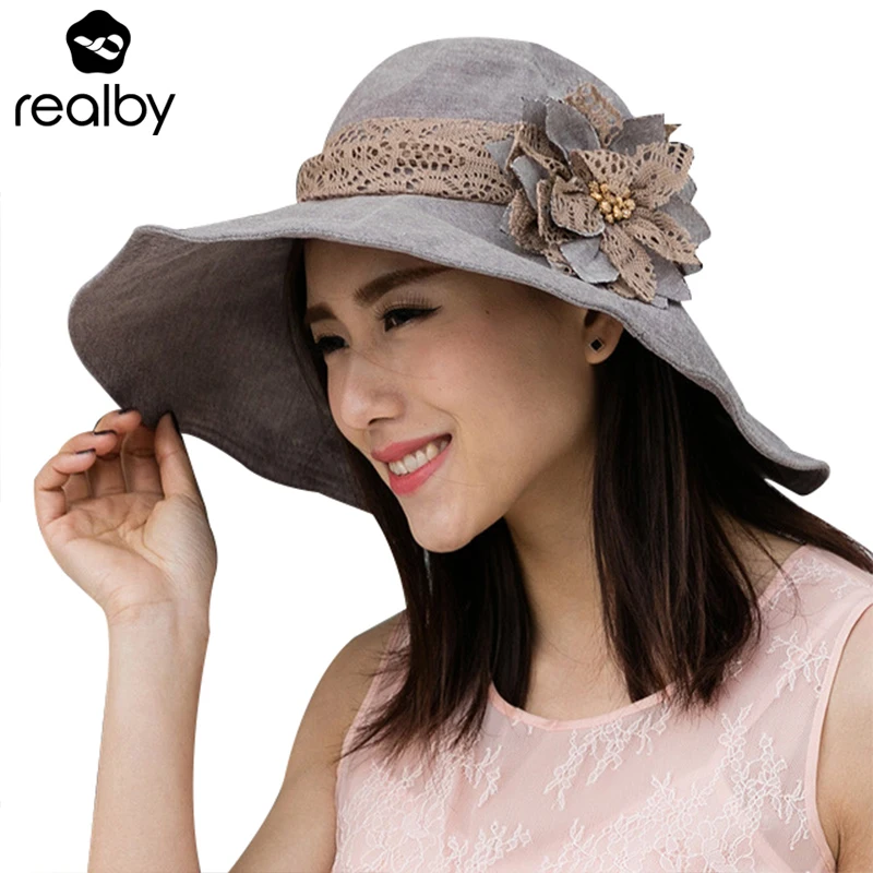 REALBY летние пляжные шляпы для женщин Chapeu Панама Feminino Дамская шляпа сомбреро mujer