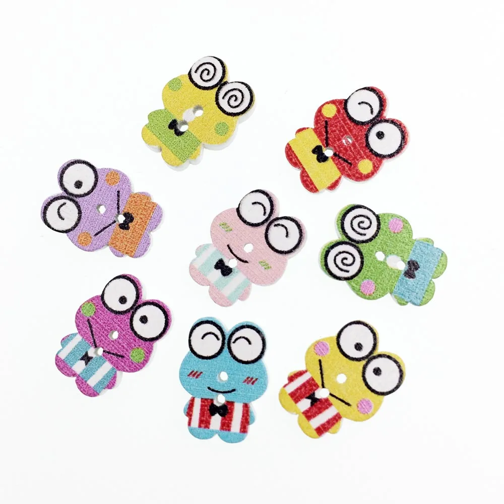 50 шт. Детские деревянные пуговицы лягушки для одежды аксессуары скрапбукинга