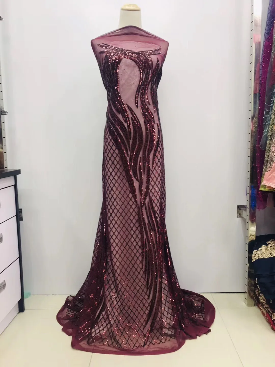 Новая нигерийская сетчатая кружевная ткань с вышивкой и блестками свадебные