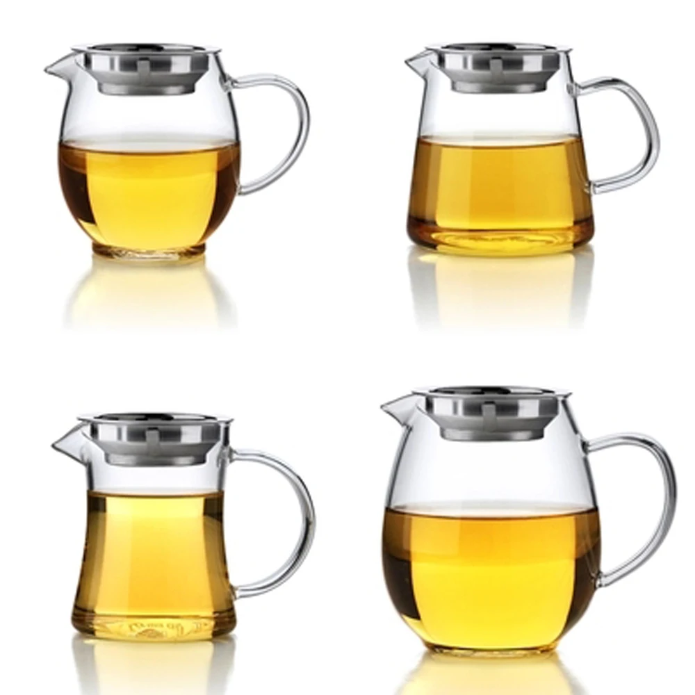 Термостойкая стеклянная кунг фу чайная ярмарка кружка с фильтром и чашками