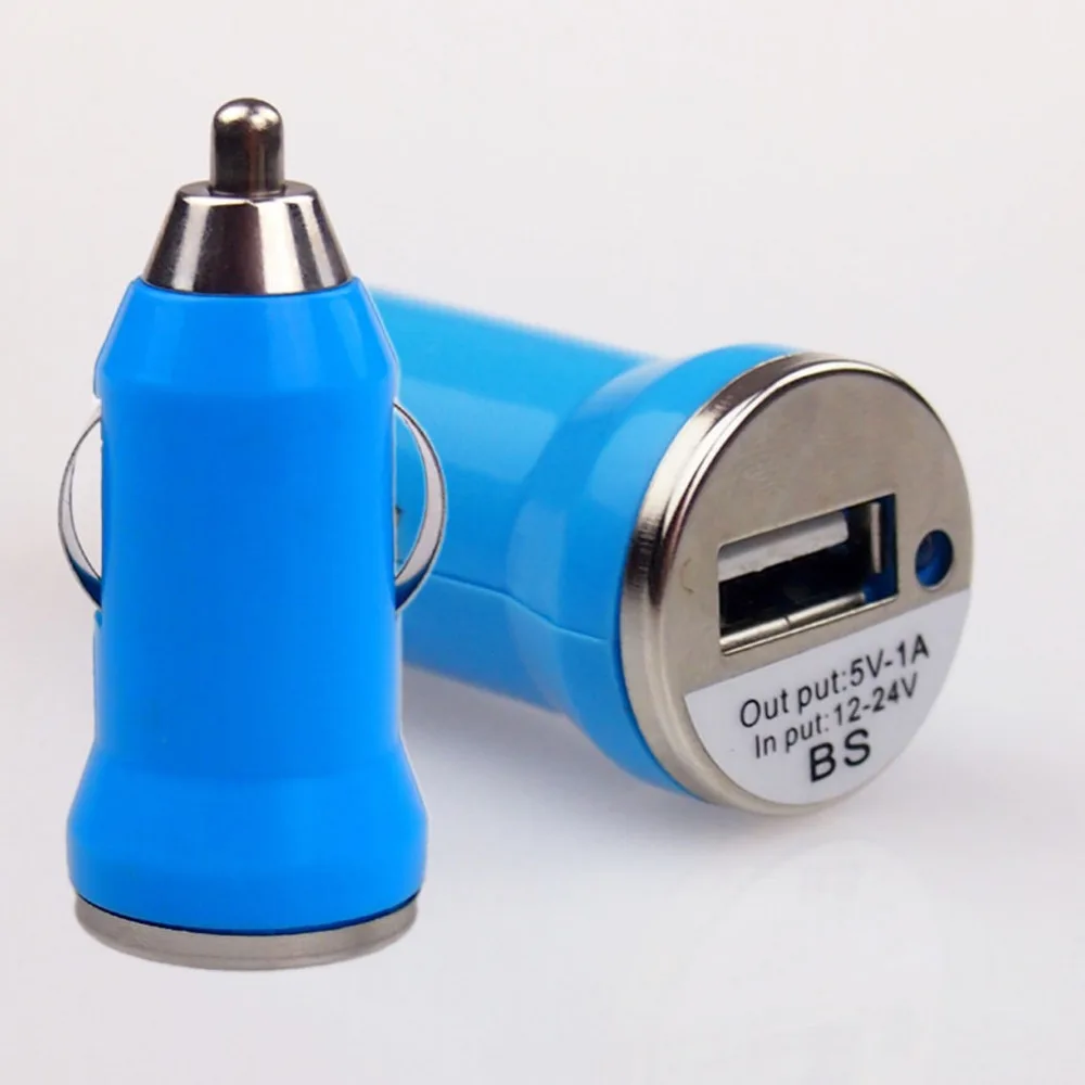 200 шт./лот Пуля дизайн один USB Автомобильное зарядное устройство адаптер для iPhone