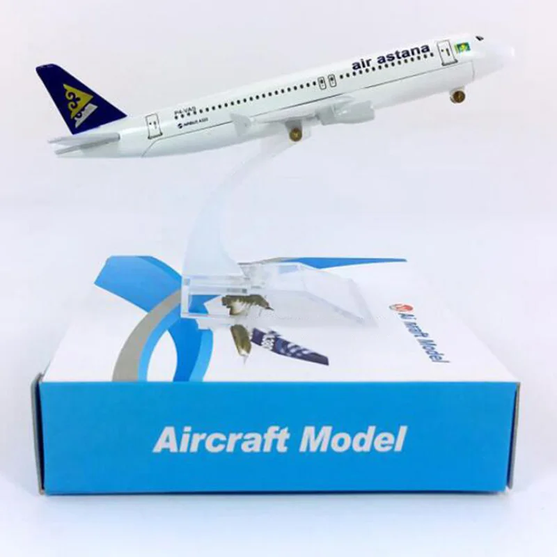 Модель Airbus A320 200 Air Astana airways airlines 16 см 1: 400 с корпусом из сплава|Вертолеты самолеты