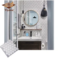 hexagon off white vinyl sticker self adhesive wallpaper 3d peel and stick square wall tiles for kitchen and bathroom backsplash