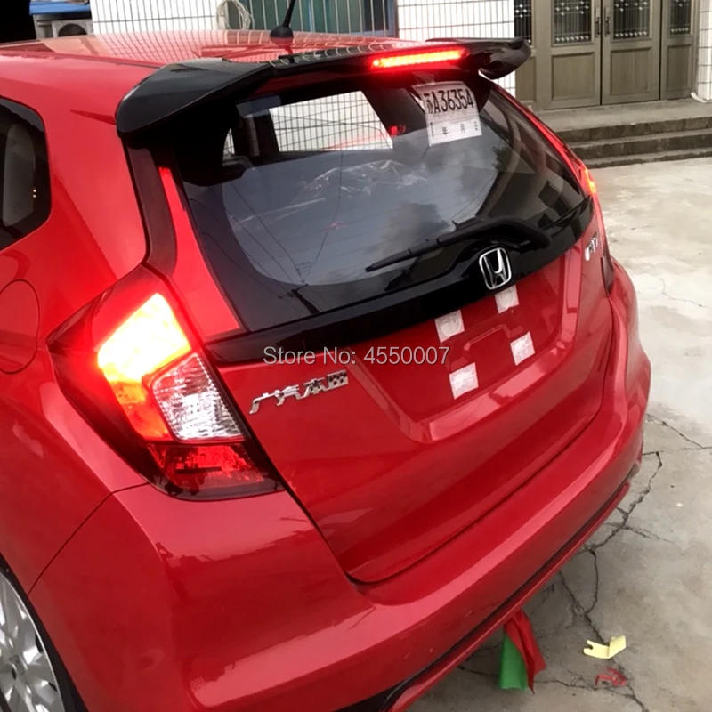 Для Honda fit Спойлер ABS Материал заднего крыла Спойлер с светильник для Honda fit Джаз