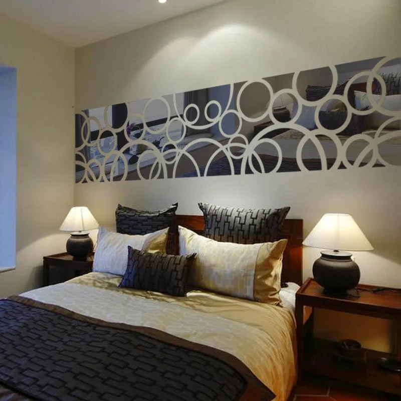 Большие зеркальные настенные Стикеры акриловые трехмерные абстрактные наклейки