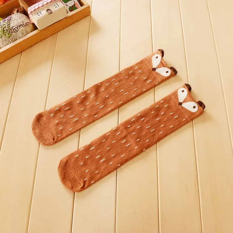 Детские гольфы с лисичкой хлопковые детские новые Школьные носки средней длины